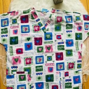 Colorful Patterned Women's Medical Scrub Top
